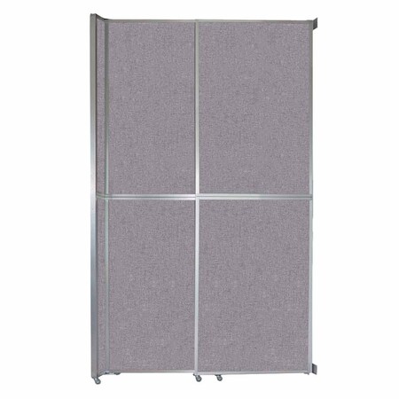 Versare Operable Wall Sliding Room Divider 6'10" x 12'3" Cloud Gray Fabric 1072208-2
